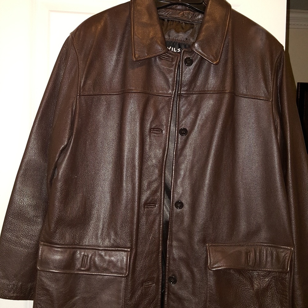 Brown leather jacket